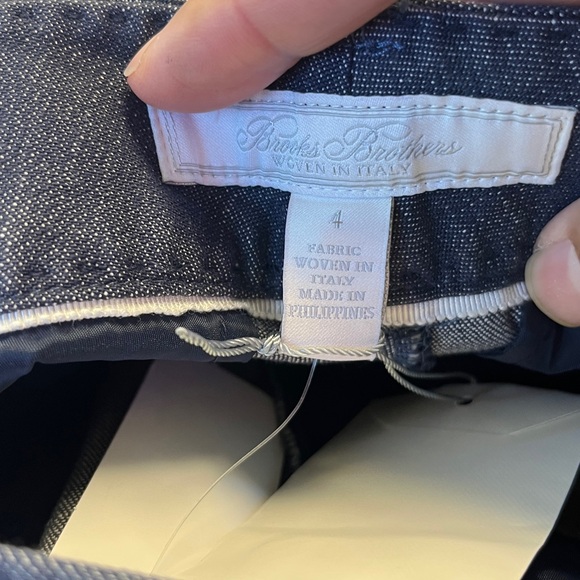 Brooks Brothers NY Denim Wide-Leg High‎ Waisted Trousers Sz. 4 NWT - Picture 4 of 11